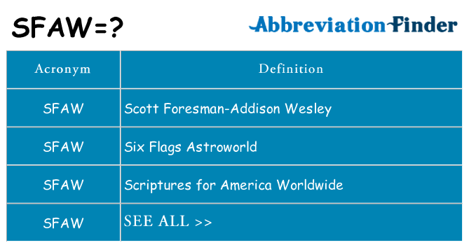 What does sfaw stand for
