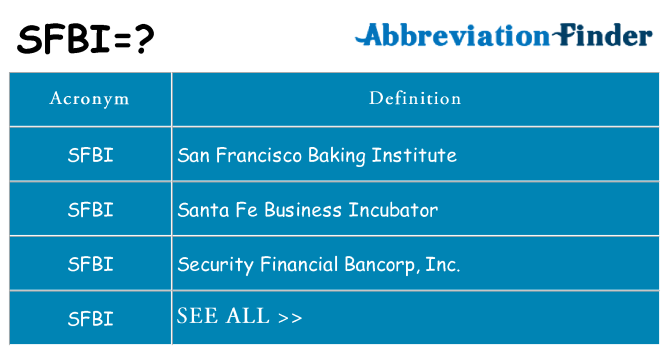What does sfbi stand for