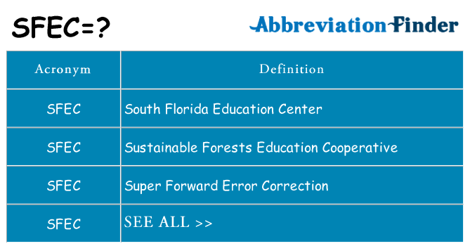 What does sfec stand for