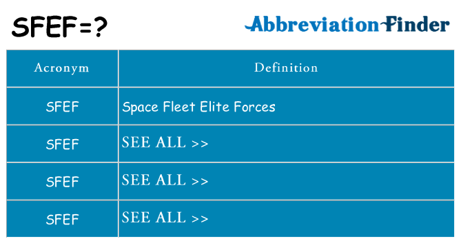 What does sfef stand for
