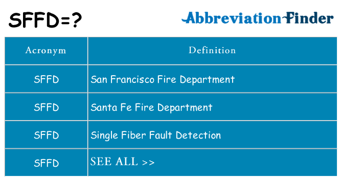What does sffd stand for