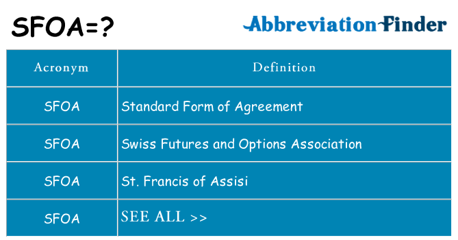What does sfoa stand for