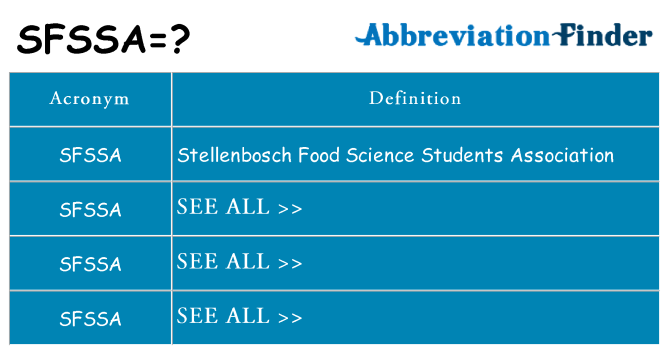 What does sfssa stand for