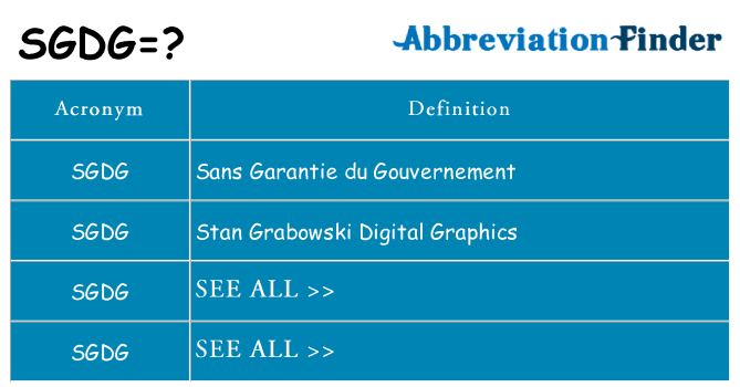 What does sgdg stand for