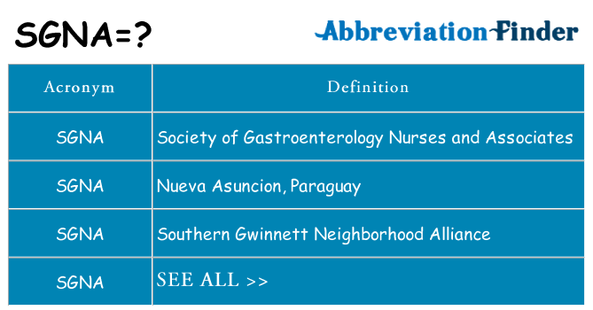 What does sgna stand for