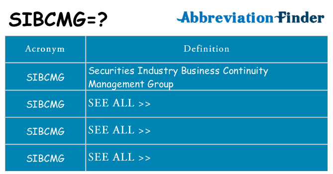 What does sibcmg stand for