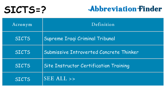 What does sicts stand for