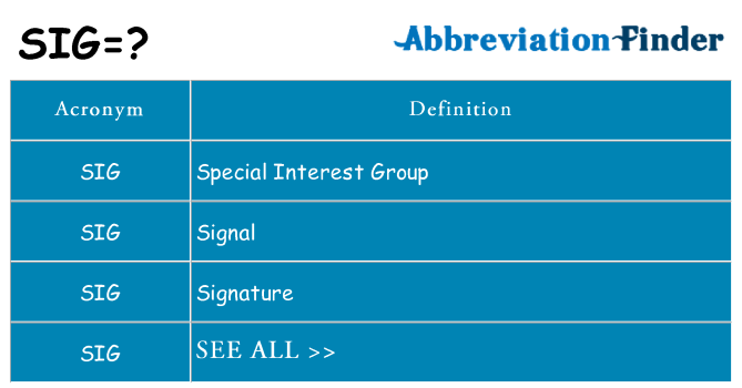 What does sig stand for