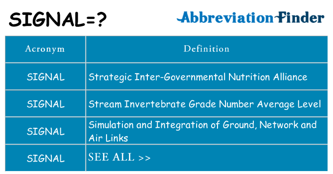 What does signal stand for
