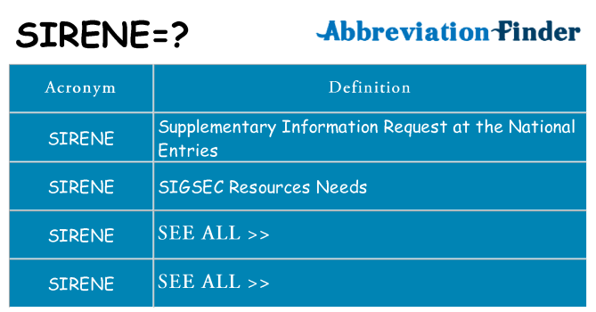 What does sirene stand for