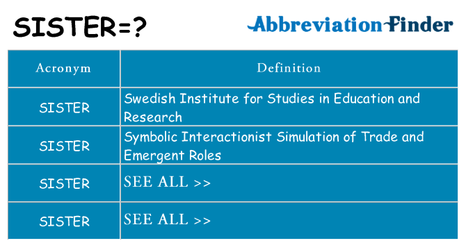 What does sister stand for