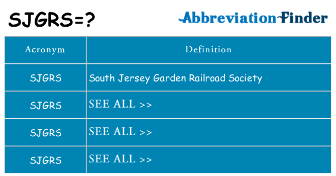 What does sjgrs stand for