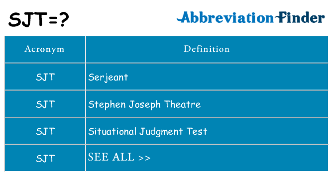 What does sjt stand for