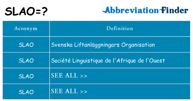 What does slao stand for