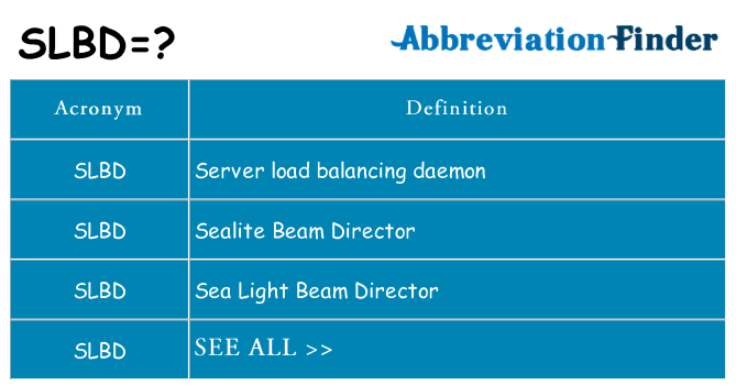 What does slbd stand for