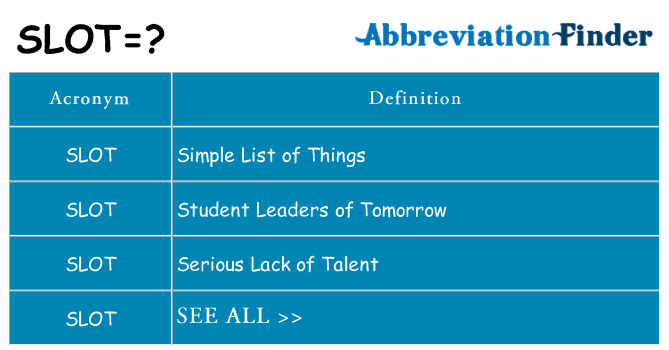What does slot stand for