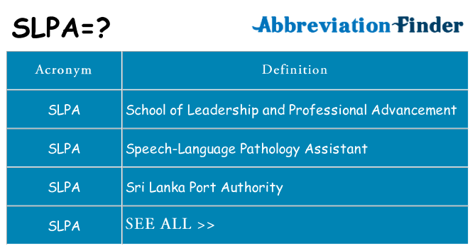 What does slpa stand for