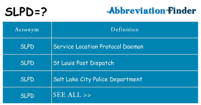 What does slpd stand for