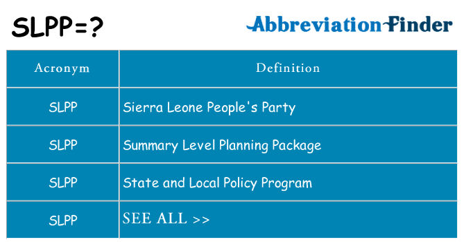 What does slpp stand for