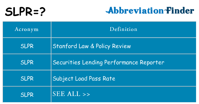What does slpr stand for