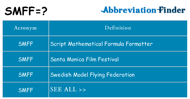 What does smff stand for