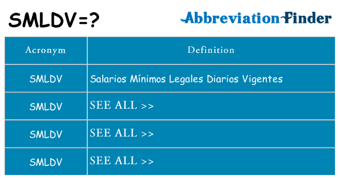 What does smldv stand for