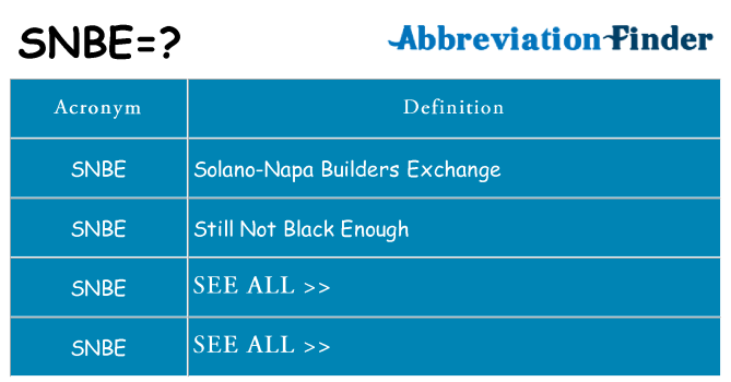 What does snbe stand for