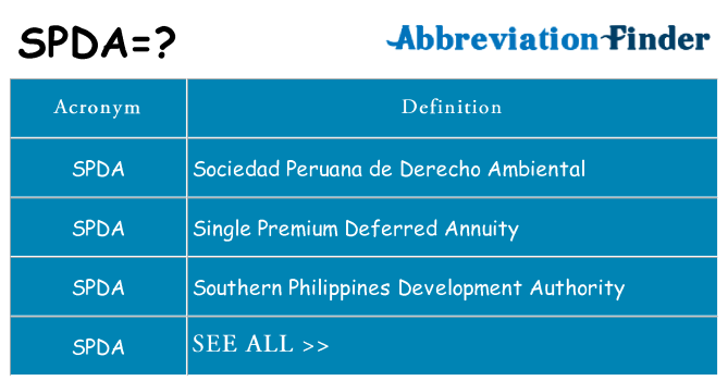 What does spda stand for