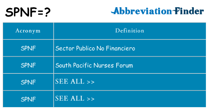 What does spnf stand for
