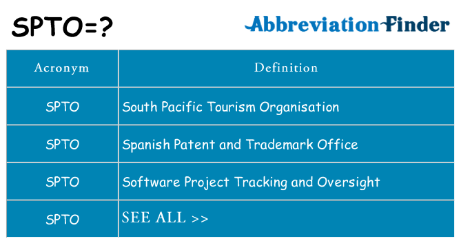 What does spto stand for