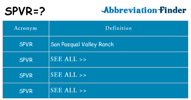 What does spvr stand for