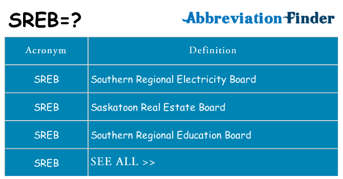 What does sreb stand for