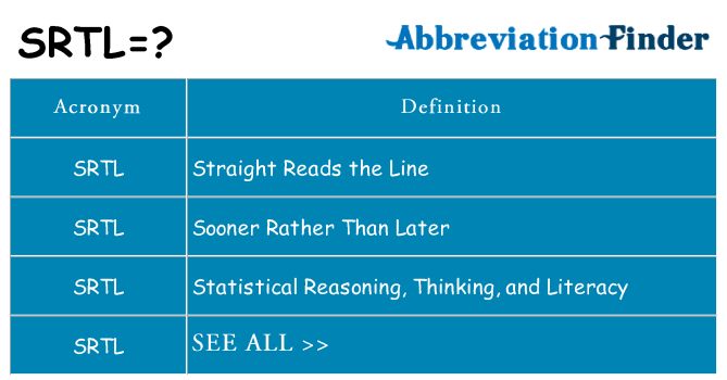 What does srtl stand for