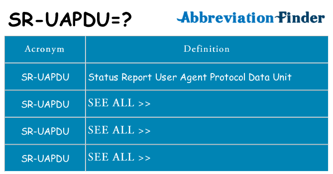 What does sr-uapdu stand for