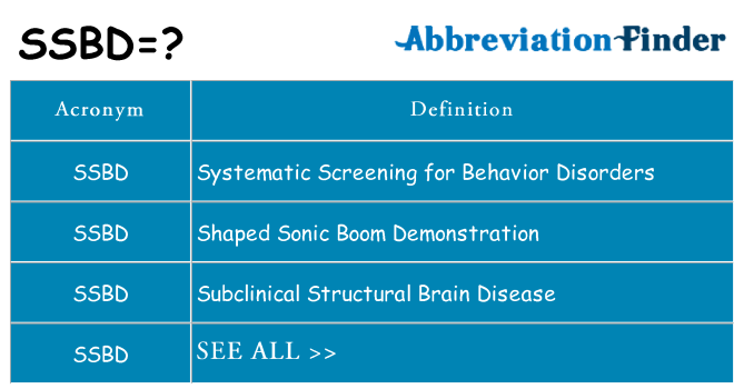 What does ssbd stand for