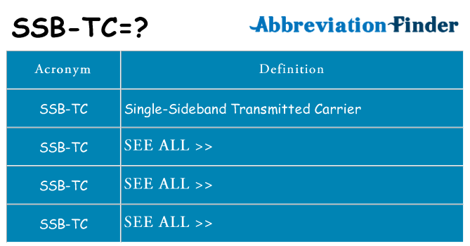 What does ssb-tc stand for