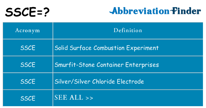 What does ssce stand for