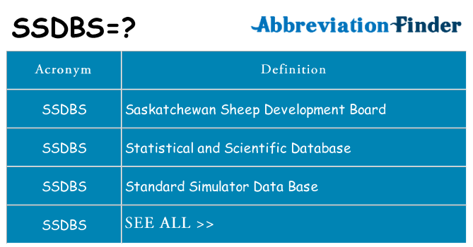 What does ssdbs stand for