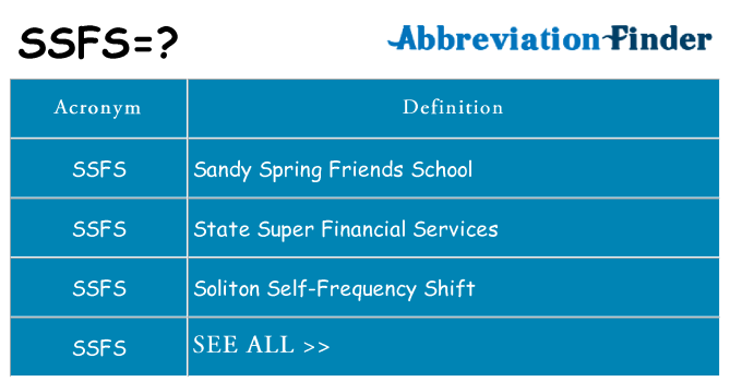 What does ssfs stand for