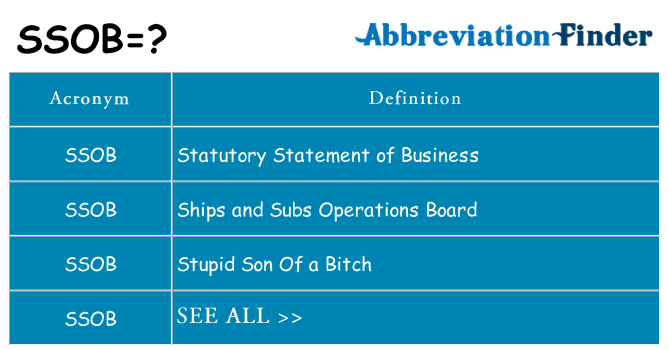 What does ssob stand for