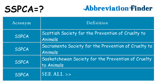 What does sspca stand for