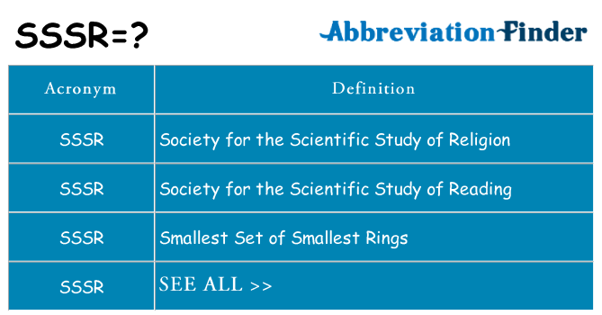 What does sssr stand for