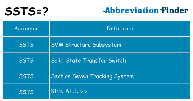 What does ssts stand for