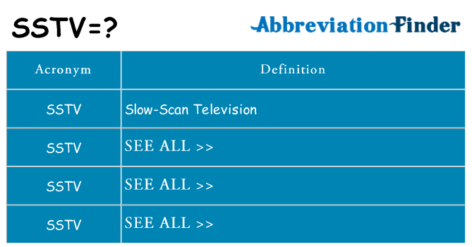 What does sstv stand for