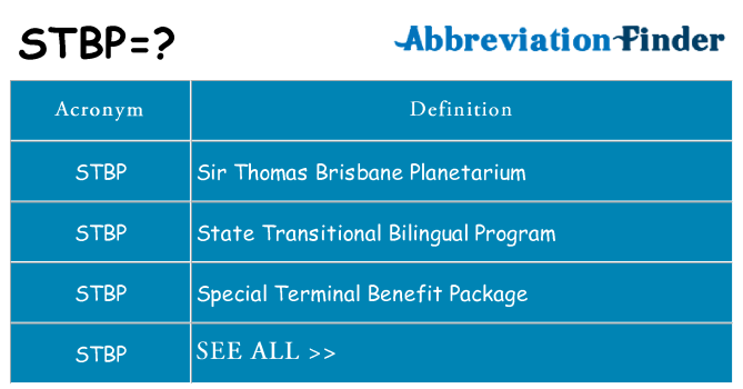 What does stbp stand for