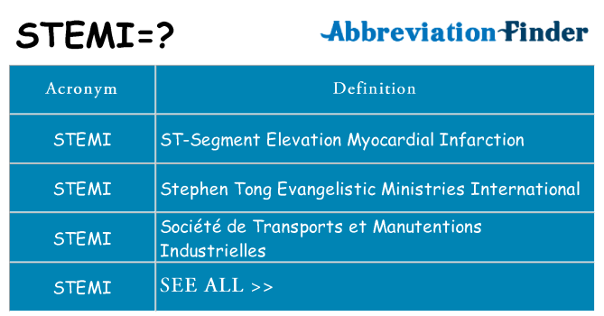 What does stemi stand for