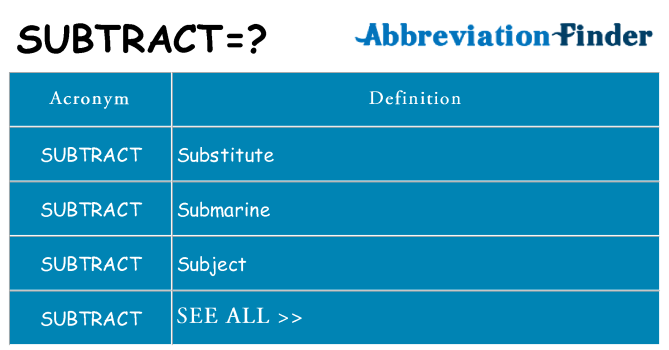 What does subtract stand for