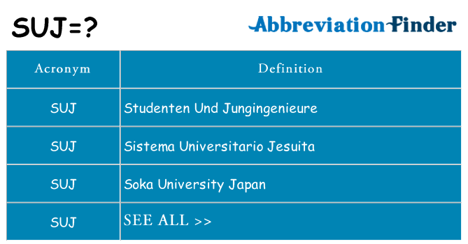What does suj stand for