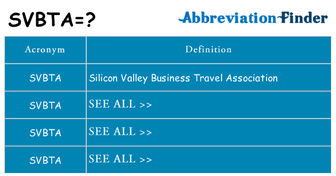 What does svbta stand for