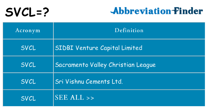 What does svcl stand for